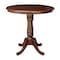 International Concepts Round 36 in Rd Top Pedestal Table, 12 in Leaf, 34.9 inH, Adjustable Height, Espresso, 36 in W, 48 in L K581-36RXT-6B - alternate 1